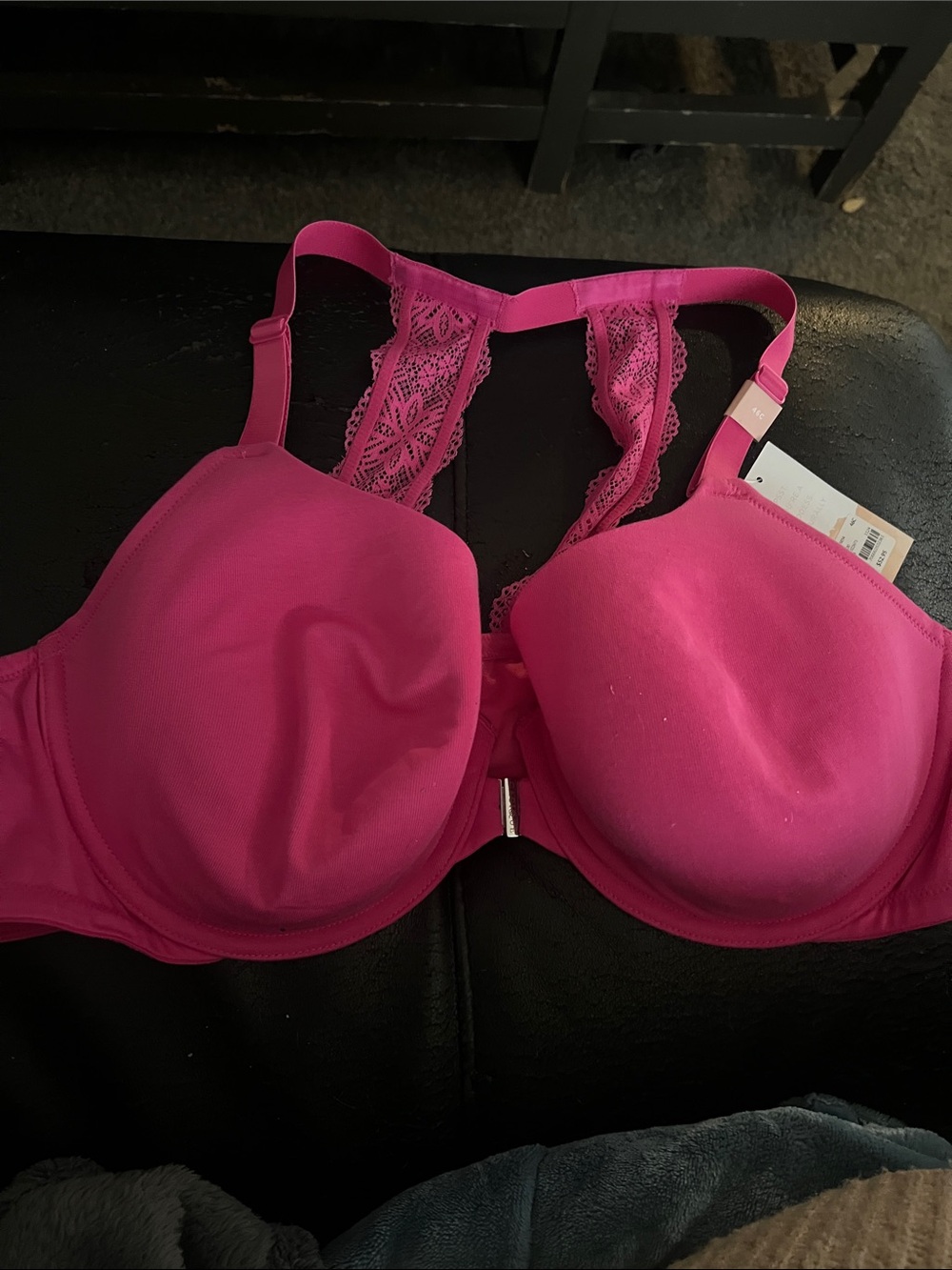Lane Bryant Hot Pink Lace-Back Molded T-Shirt Bra